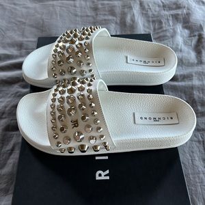 New John Richmond studded slides sz 38